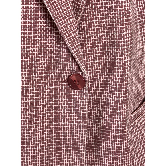 Liverpool Los Angeles Red White Gingham Blazer Womens Size M Single Button - Picture 4 of 15